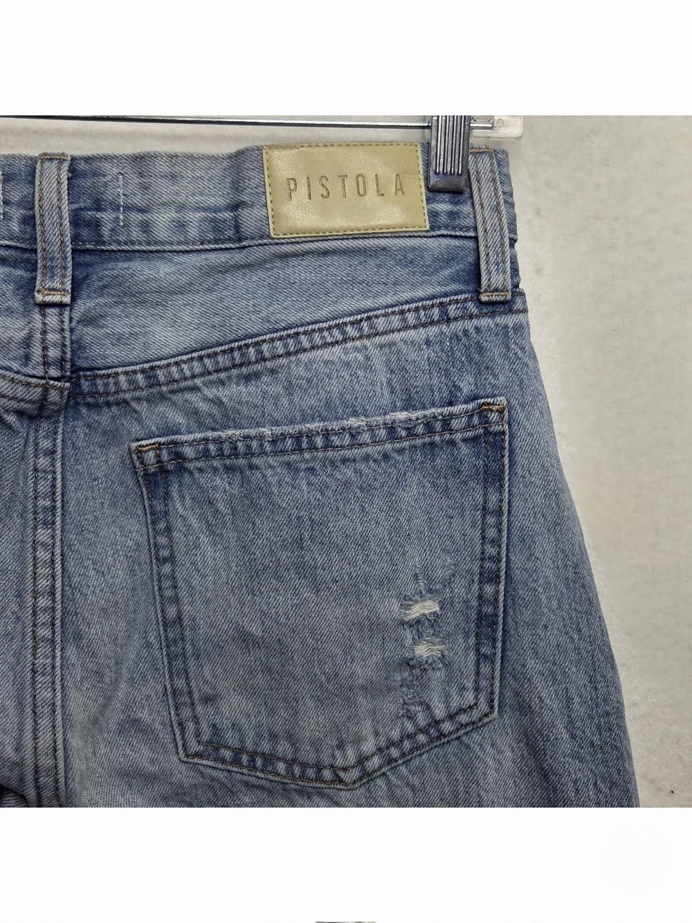 Pistola Lexi Mid Rise Bowed Straight Jean Cotton Bowie Blue Size 26 (28×28)* - Picture 6 of 9